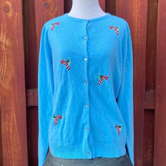 Wish For Joy Women’s Christmas Button Down Sweater Size L (14-16) - Picture 1 of 7